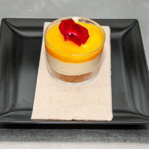 Cheesecake con naranja y mermelada de calabaza